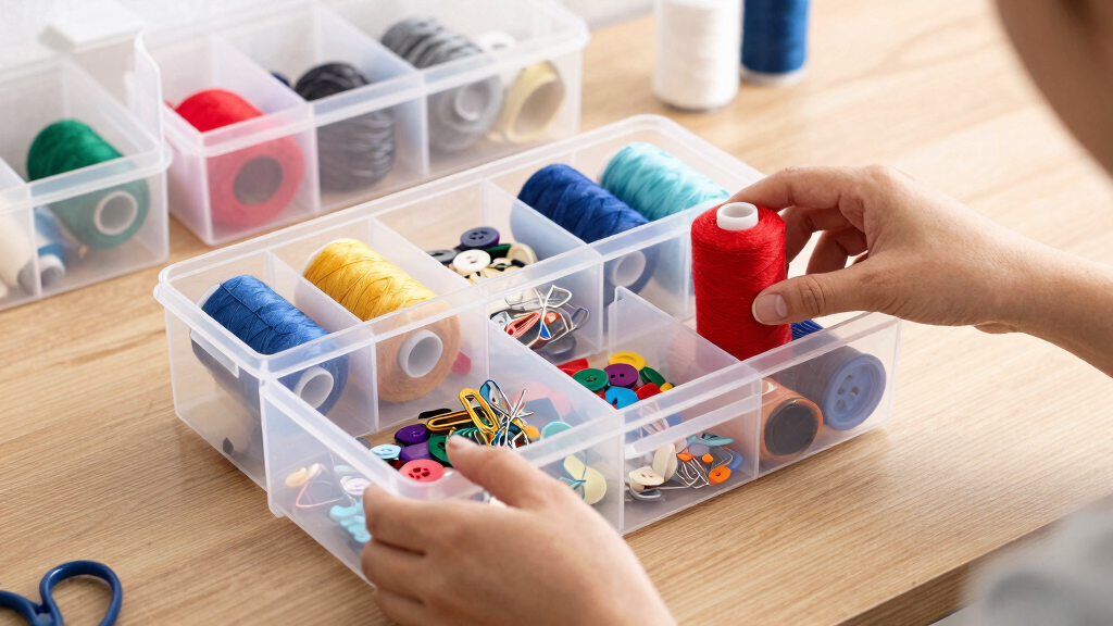 best clear storage drawers for sewing notions