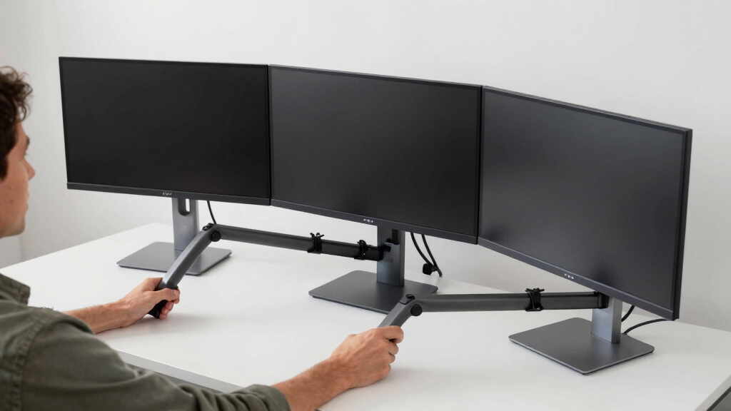 triple monitor arm heavy duty