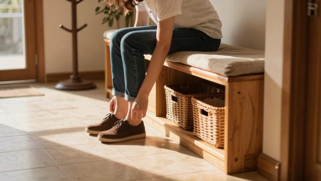 best entryway bench with storage and cushion
