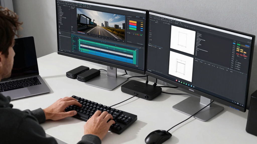 best docking monitor setups for hybrid creators