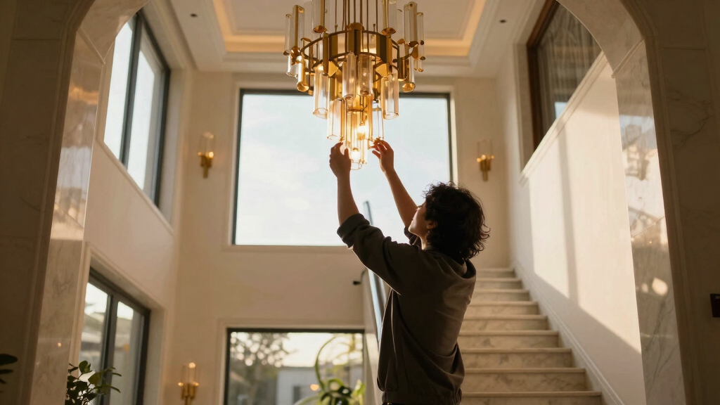 best stairway chandeliers for tall entryways