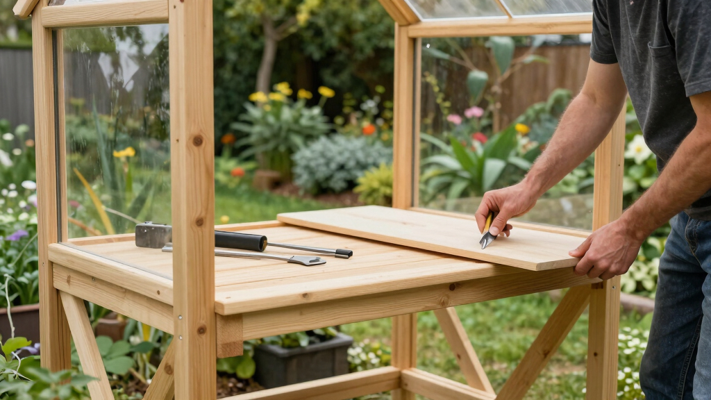 best cedar greenhouse kit with workbench