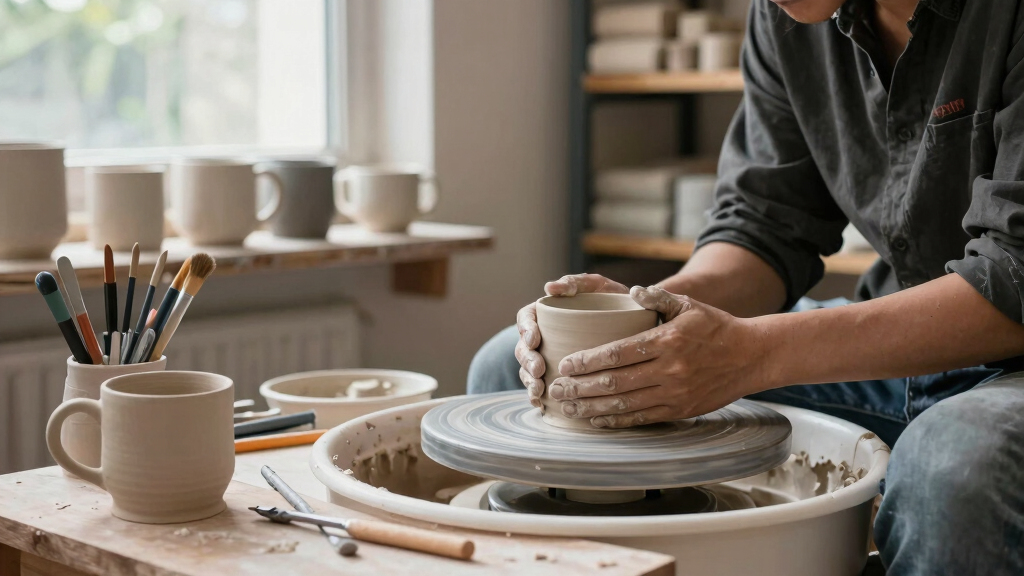 best pottery setup for selling handmade mugs