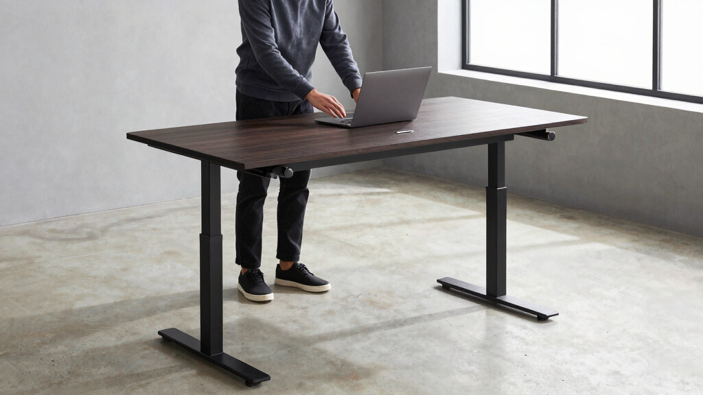 Compact standing desk for studio office
