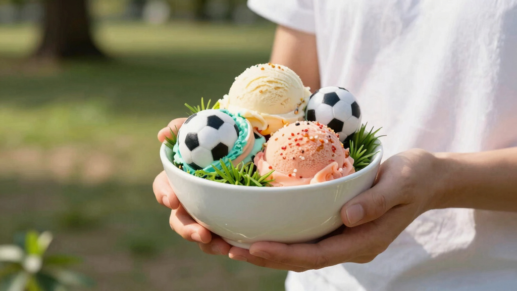 soccer-themed ice cream bowls