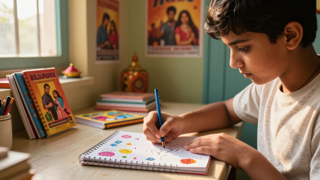 Bollywood-themed student notebooks