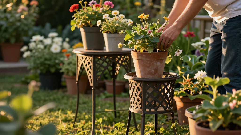 outdoor plant stands set heavy duty metal