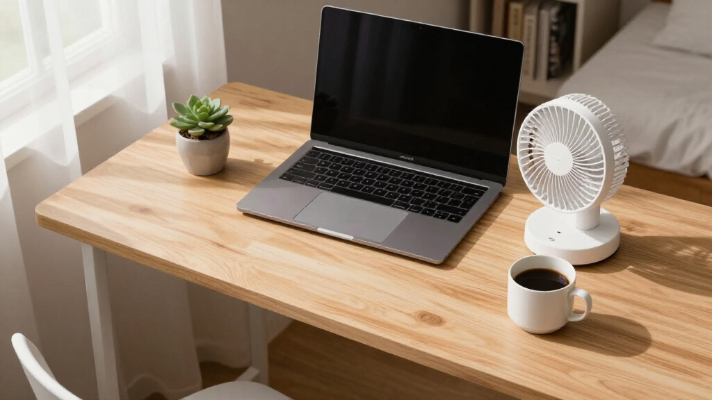 compact dorm desk fan