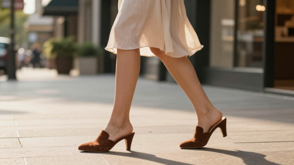 best chocolate brown kitten heel mules
