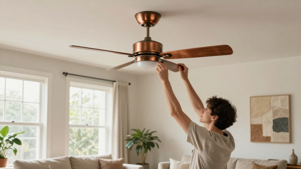 copper ceiling fan vintage style
