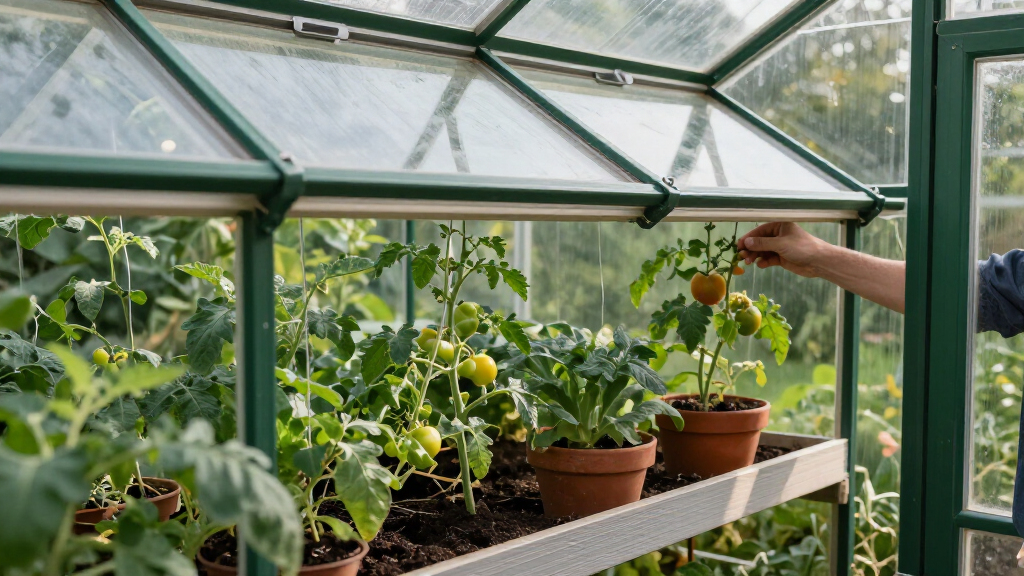 walk in greenhouse kit with automatic roof vents