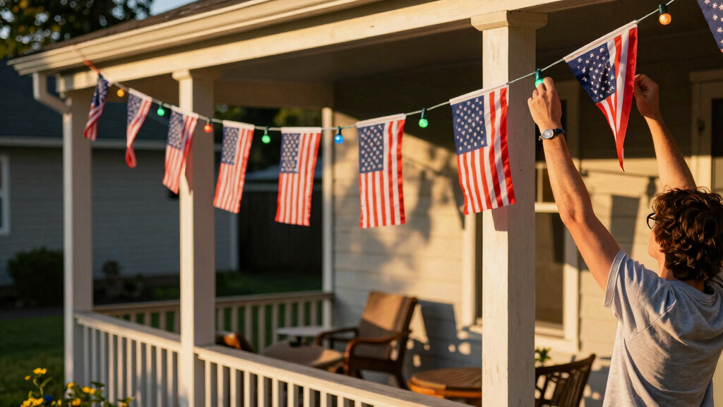 patriotic outdoor string lights