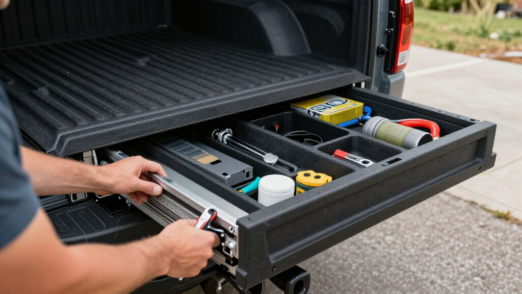 truck bed storage drawer systems for 2 inch hitch