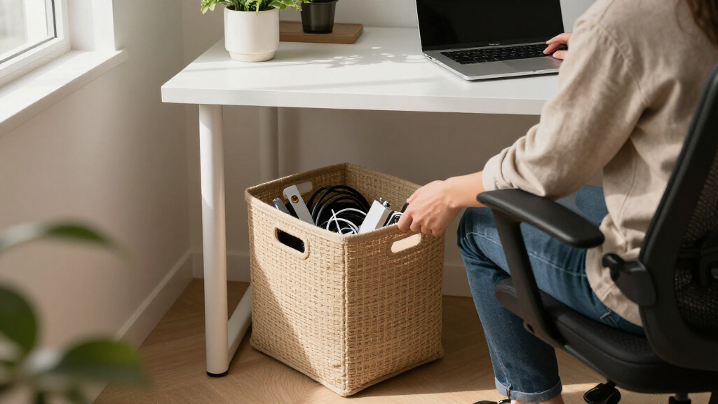 under desk storage basket