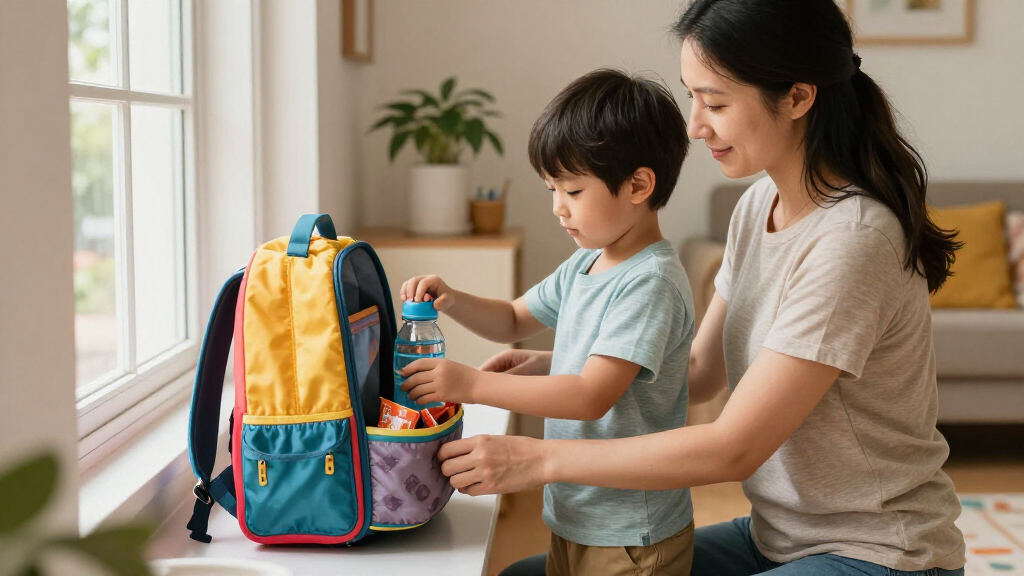 kids' backpack with multiple compartments