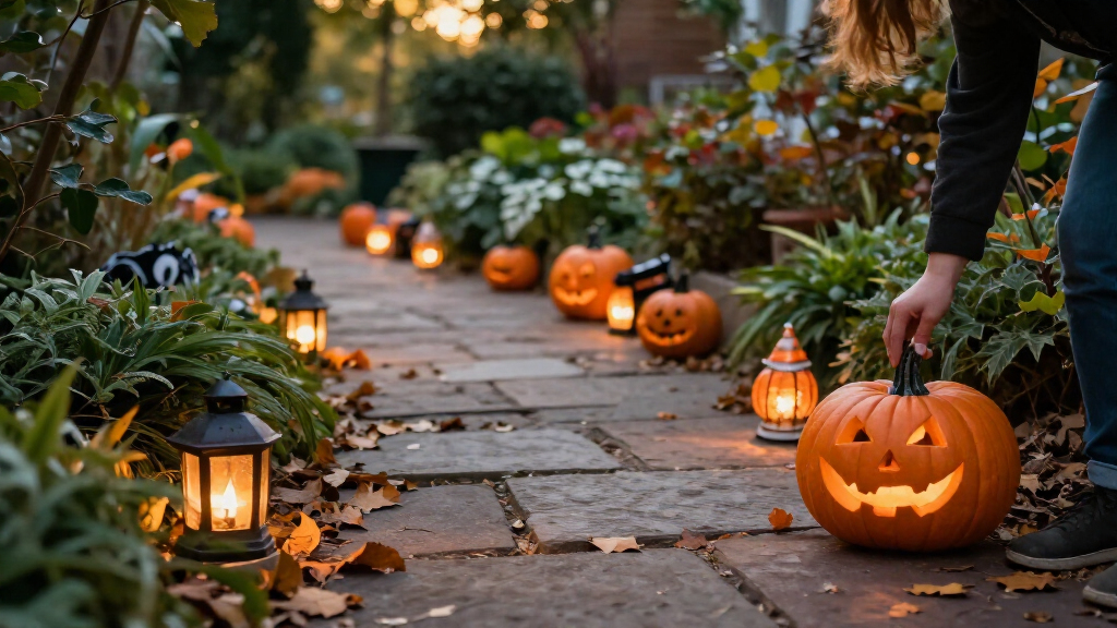 Halloween outdoor pathway decorations