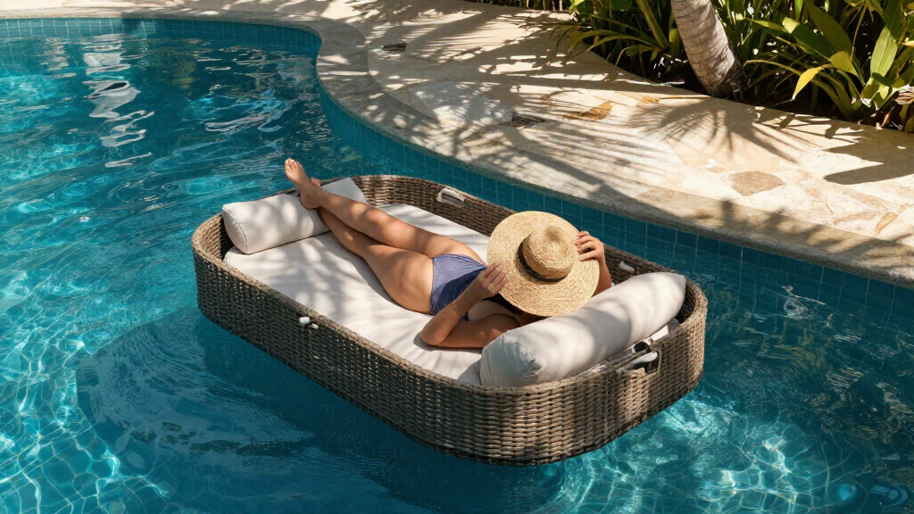 floating island loungers luxury