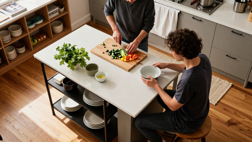 rolling kitchen island cart with seating