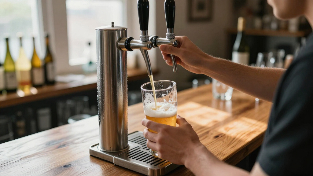 dual tap kegerator for home bar
