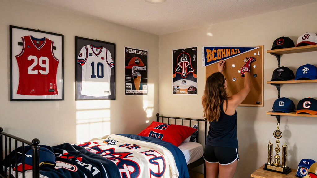sports fan dorm room decor