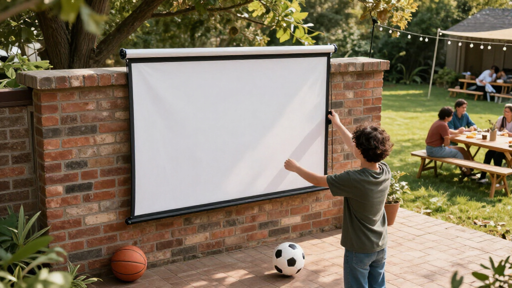 best retractable projector screen for patio sports