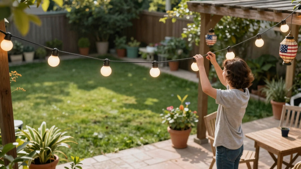 patriotic outdoor string lights