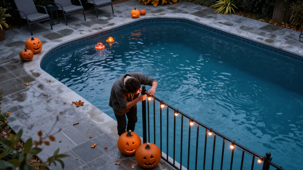 halloween pool decorations