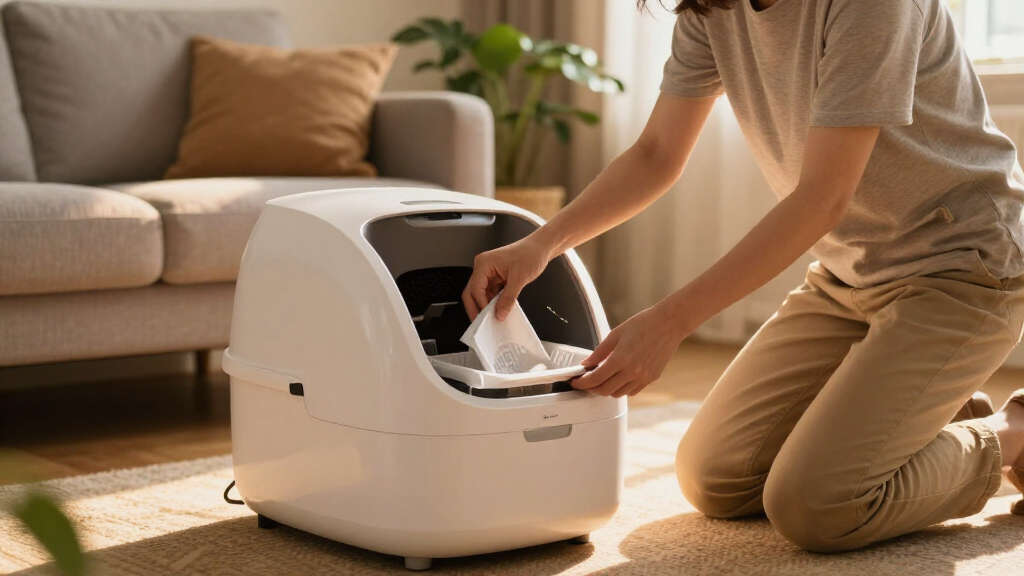 automatic litter box with disposable trays