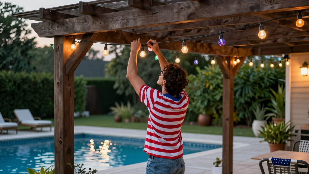 patriotic outdoor string lights