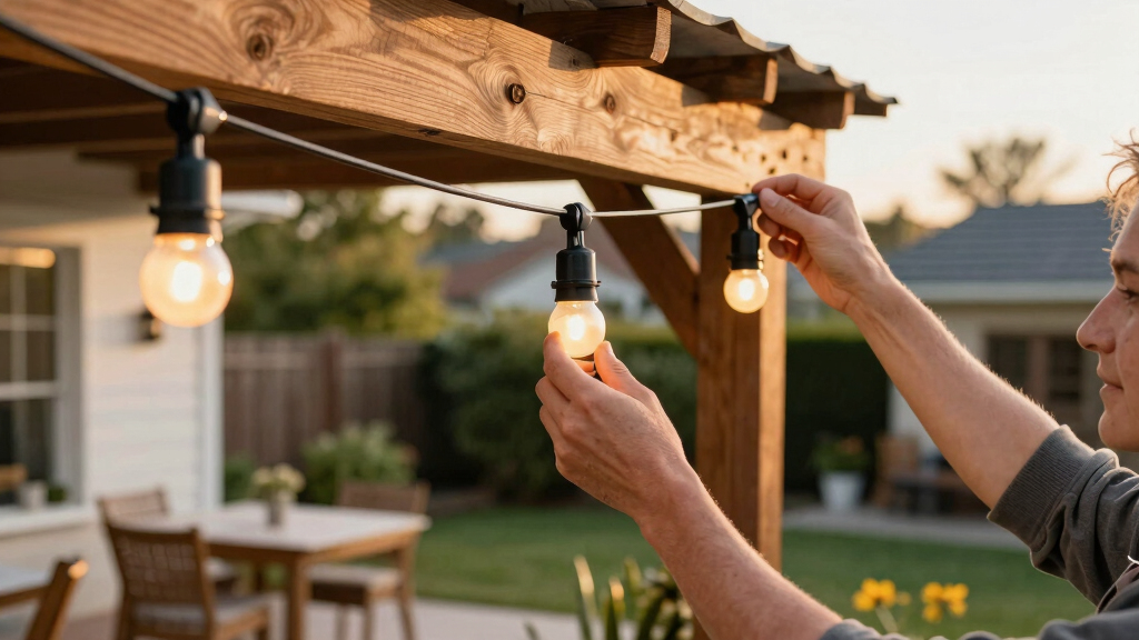 solar-powered outdoor string lights