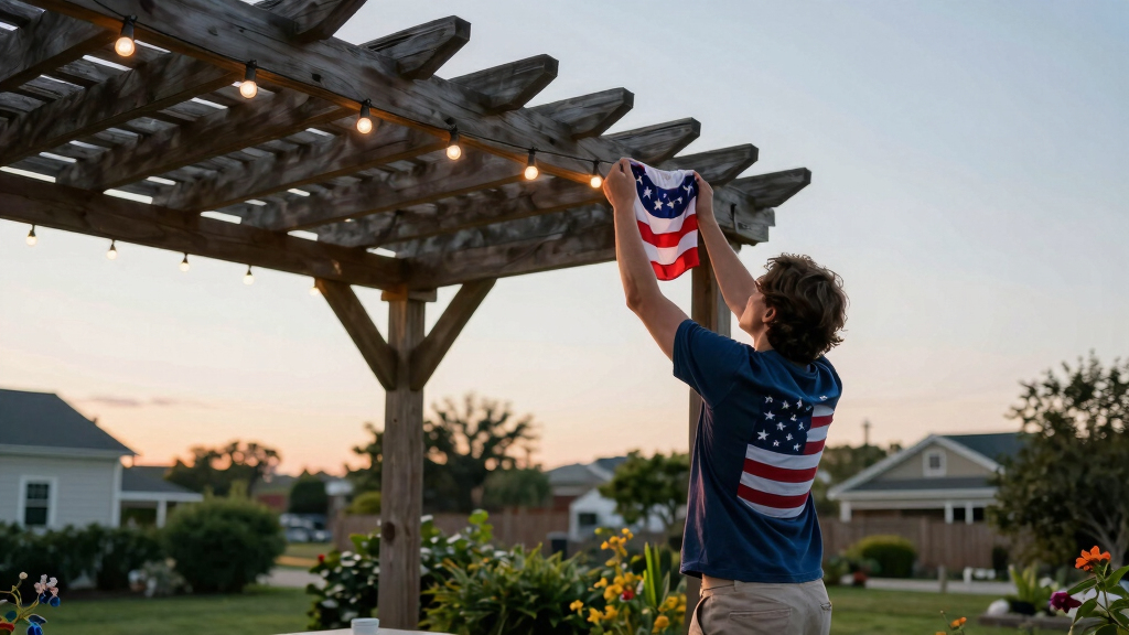 patriotic outdoor string lights