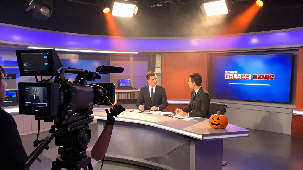 Halloween broadcast studio lighting