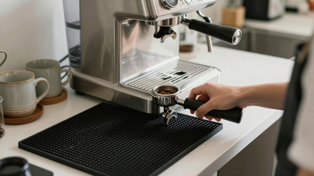 best barista workstation with integrated tamping mat
