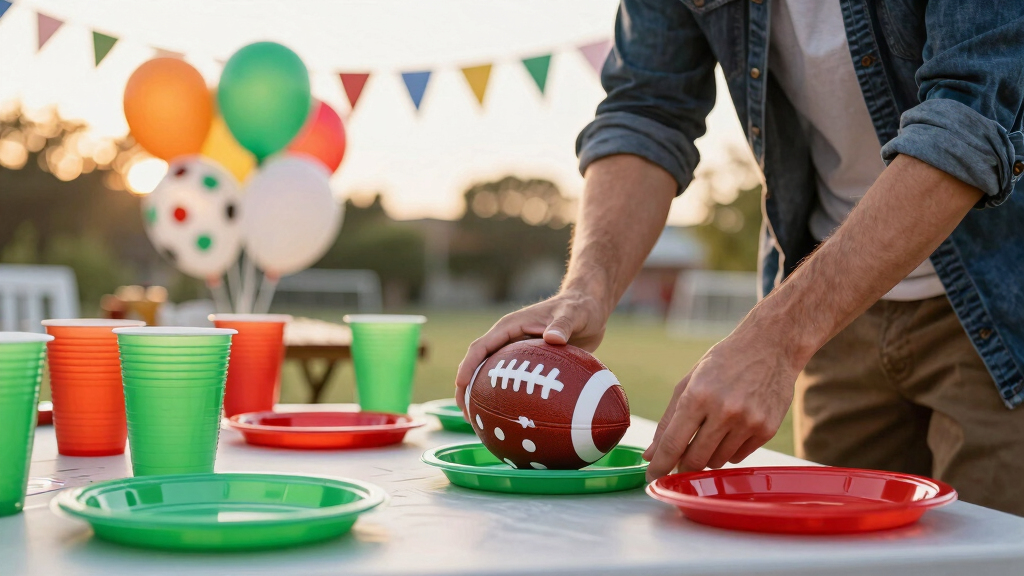 football-themed party supplies