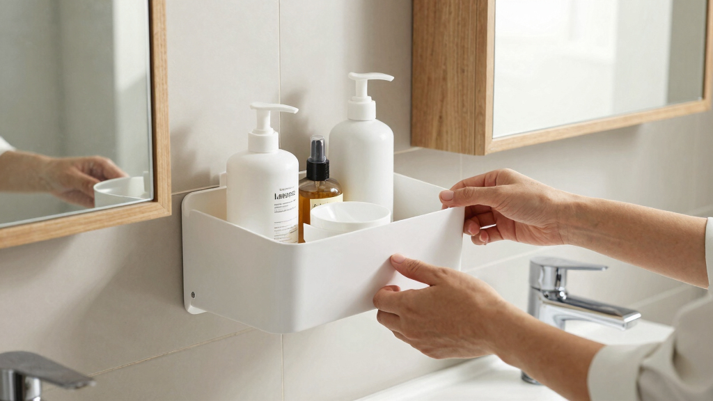best no-drill bathroom storage
