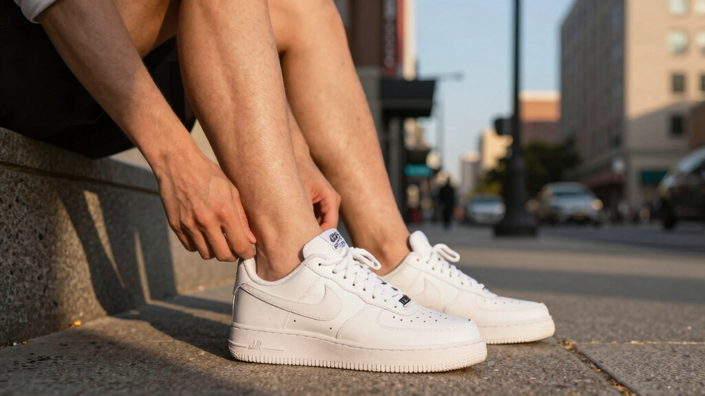 best white Nike Air Force 1 sneakers