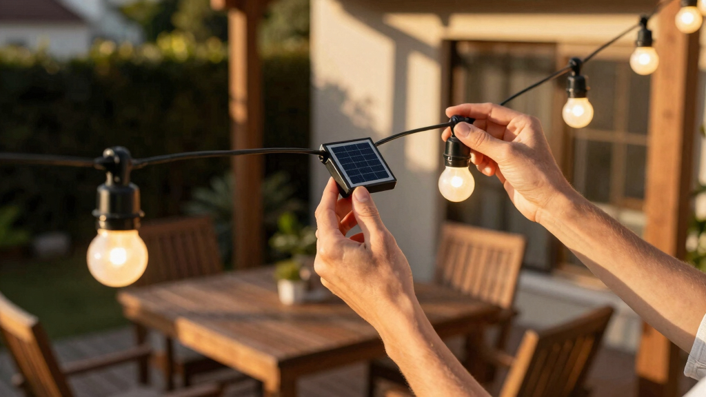 solar-powered outdoor string lights