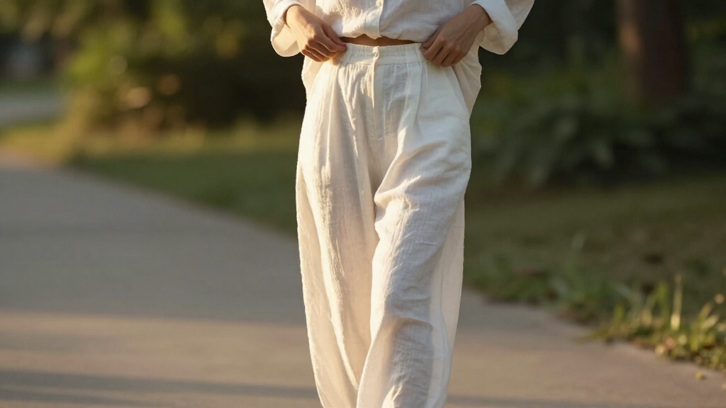 best white linen trousers