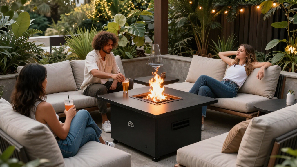 best premium gas fire pit tables for outdoor lounges