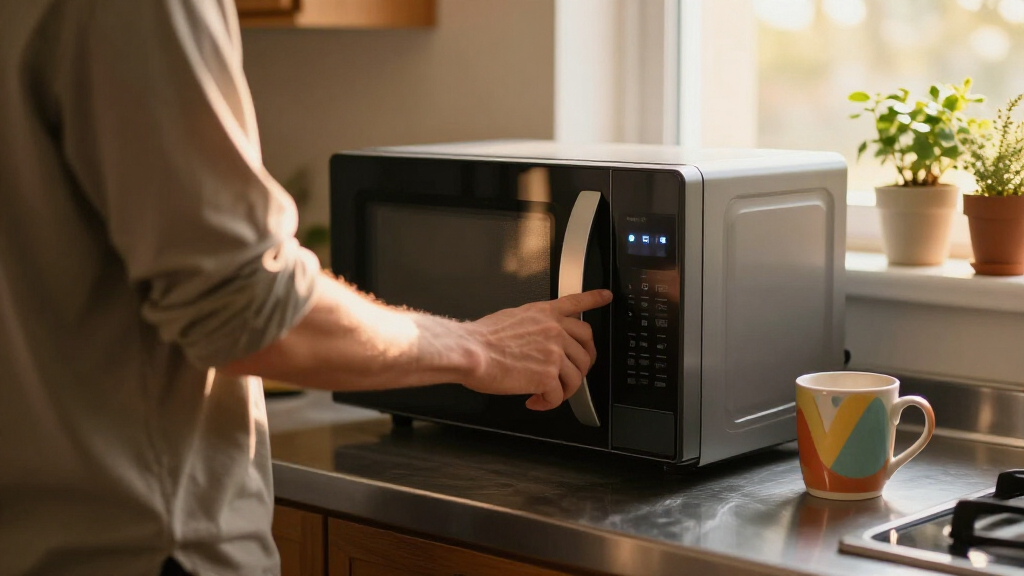 compact microwave with smart features