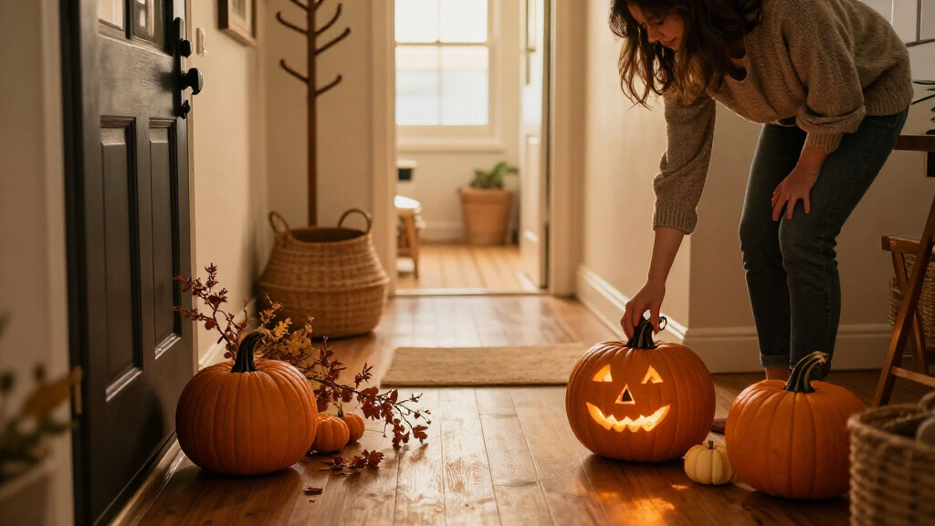 Halloween entryway decorations