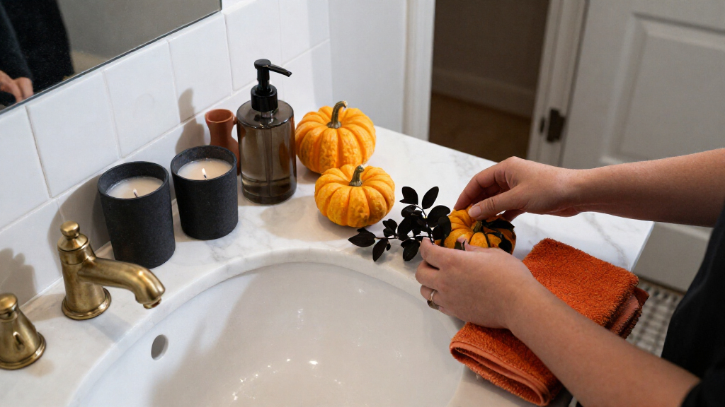 Halloween bathroom decor