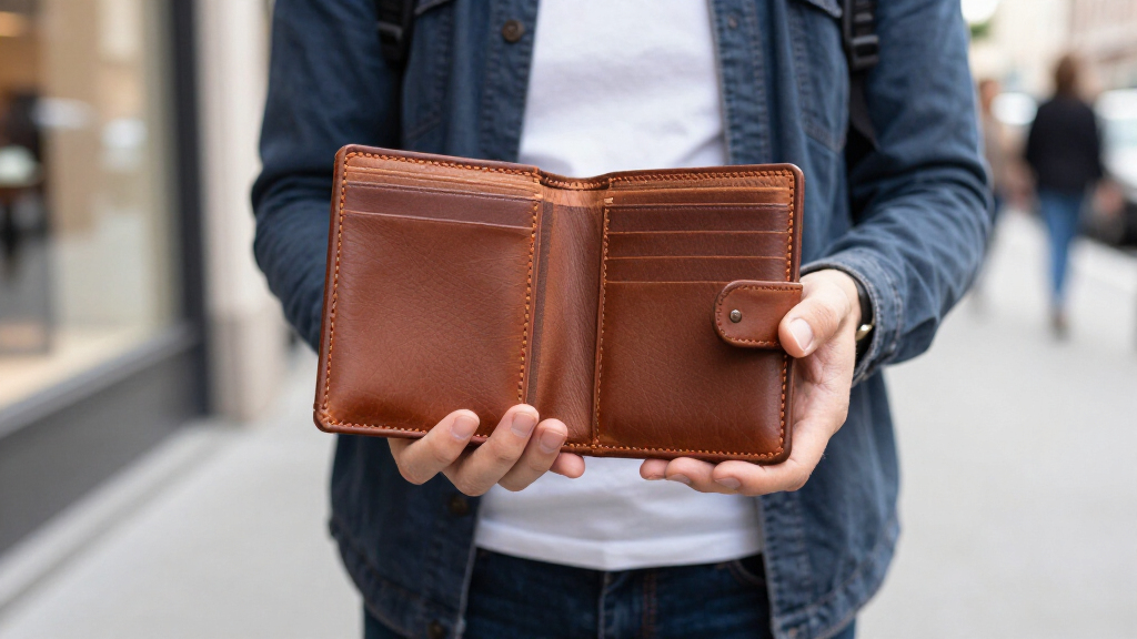 top grain leather trifold wallets for travel