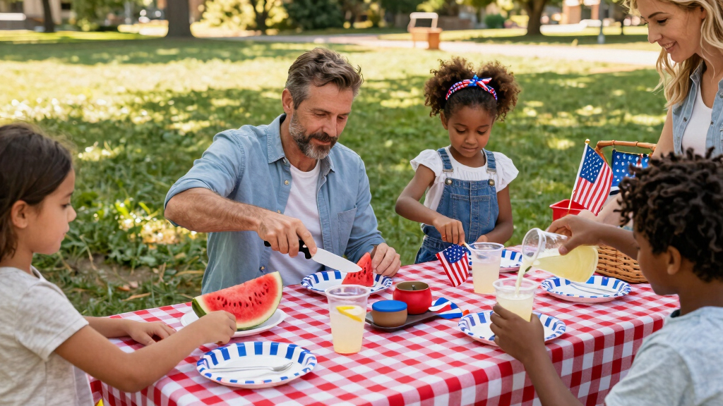 patriotic outdoor family picnic supplies