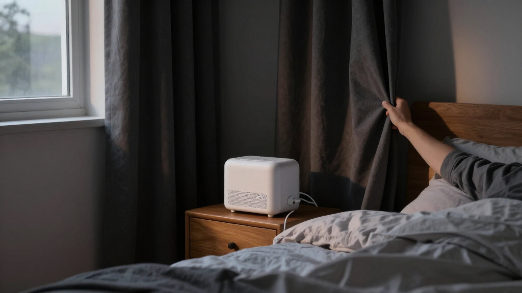 blackout curtains and white noise combo