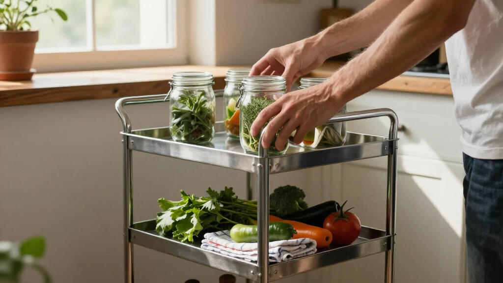 stainless rolling utility cart 3shelf