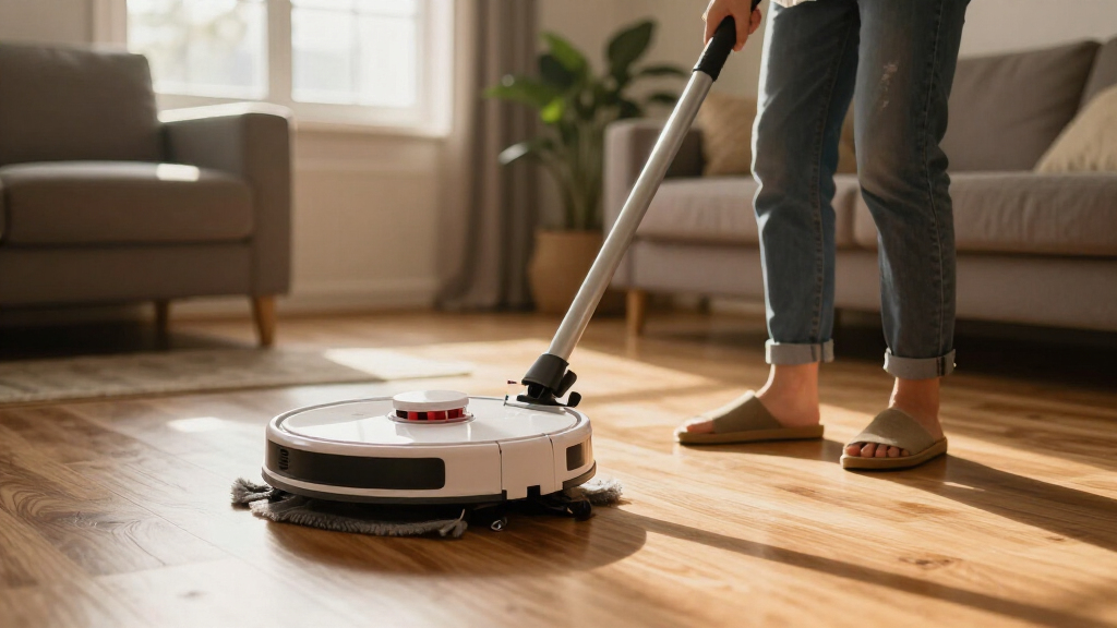 robot vacuum with mopping pads
