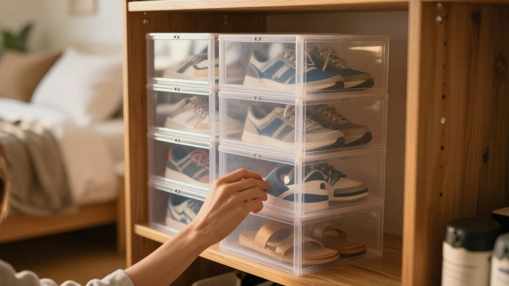 clear stackable shoe boxes