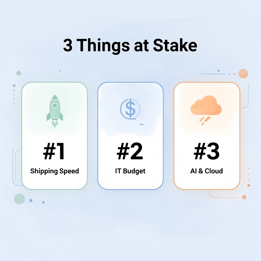 Infographic showing three critical factors controlled by enterprise architecture