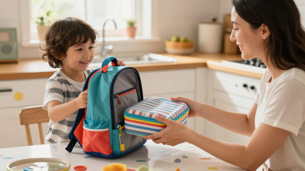 kids' backpack with lunchbox